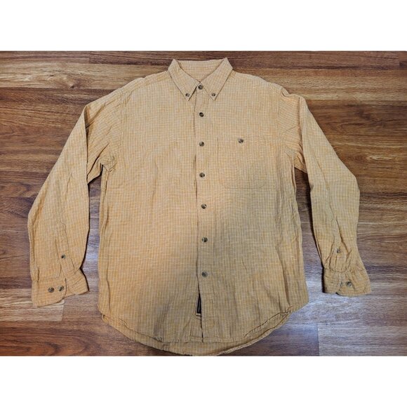 The Territory Ahead Shirt Men's M Orange Textured Cotton Academia - Picture 1 of 6